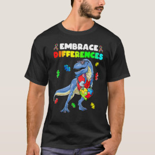 Camiseta Peça de Puzzle do Coração de Dinossauro Conscienti
