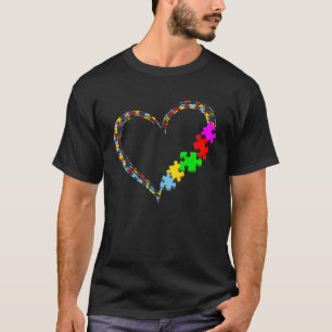 Camiseta Peça de Puzzle do Coração do Amor da Conscientizaç
