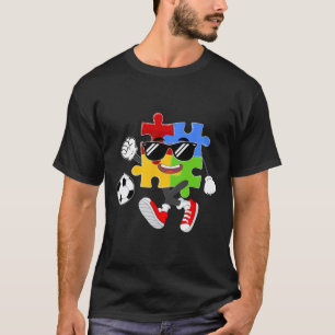 Camiseta Peça de Puzzle Jogando Futebol Dia de Conscientiza