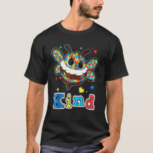 Camiseta Peça de Quebra-Cabeça Amigável Abelha Amarela Cons