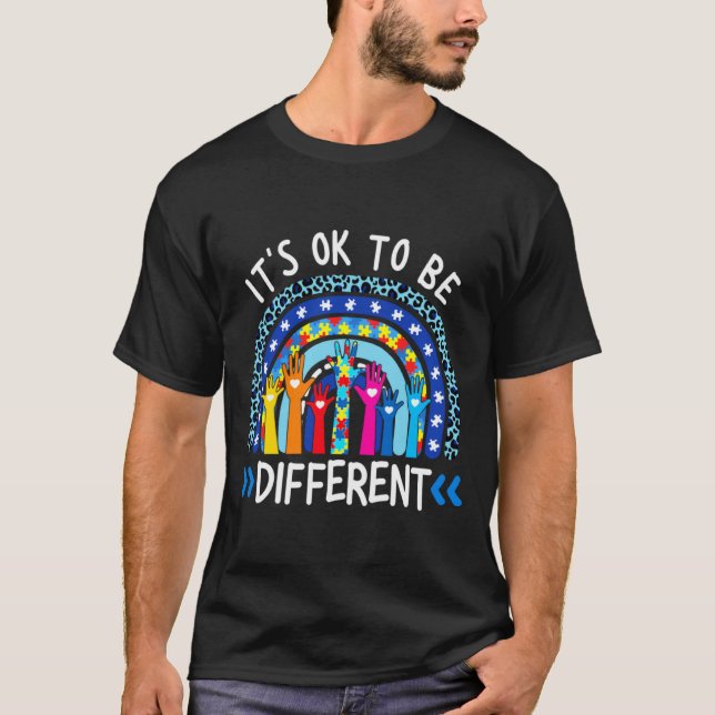 Camiseta Peça de Quebra-Cabeça Arco-Íris Conscientização do (Frente)