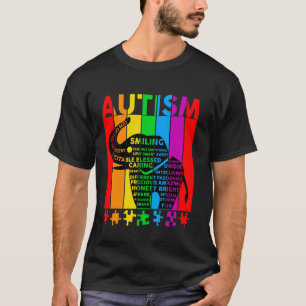 Camiseta Peça de Quebra-Cabeça Colorida de Conscientização