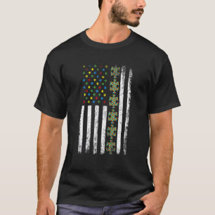 Camiseta Peça de Quebra-Cabeça da Bandeira Americana Consci