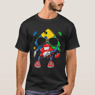 Camiseta Peça de Quebra-Cabeça Dança Floss Mês de Conscient