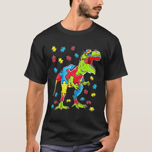 Camiseta Peça de Quebra-Cabeça de Consciência do Autismo de (Frente)