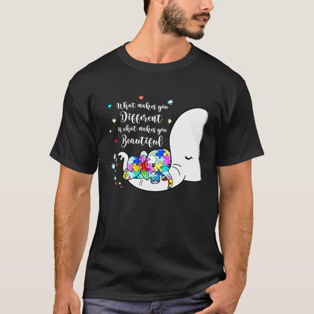 Camiseta Peça de Quebra-Cabeça de Conscientização sobre Aut (Frente)