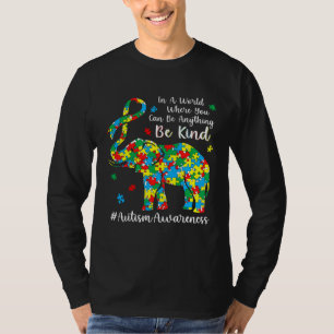 Camiseta Peça de Quebra-Cabeça de Elefante Mês de Conscient