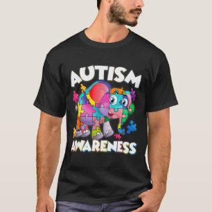 Camiseta Peça de quebra-cabeça de elefante mês de conscient