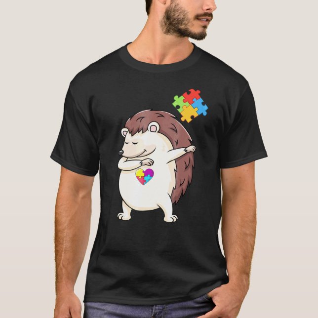 Camiseta Peça de Quebra-Cabeça do Ourico Autism Awareness M (Frente)