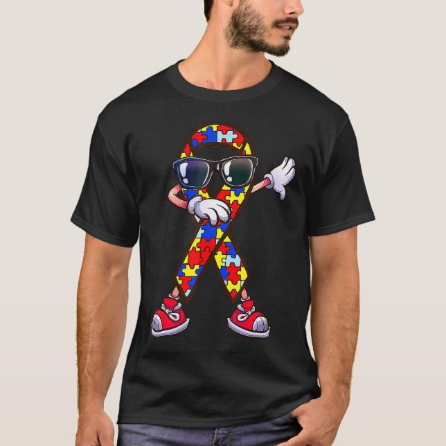 Camiseta Peça de Quebra-Cabeça Fita de Dabbing  Consciente  (Frente)