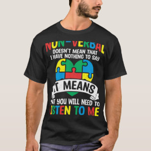 Camiseta Peça De Quebra-Cabeça Suporte Autismo Não Verbal A
