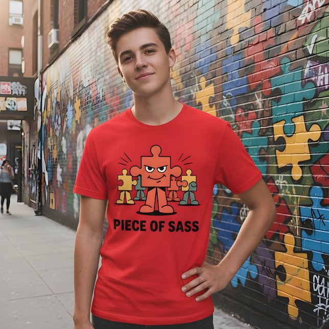 Camiseta Peça de Sassy – Design de Personagem de Quebra-Cab (Criador carregado)