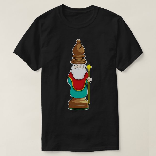 Camiseta Peça de xadrez Bishop Chess 1 (Frente do Design)