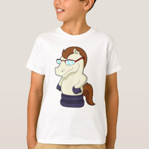 Camiseta Peça de xadrez Cavalo como Cavalo com Óculos Solar