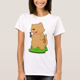 Camiseta Peça de xadrez do gato Torre Xadrez