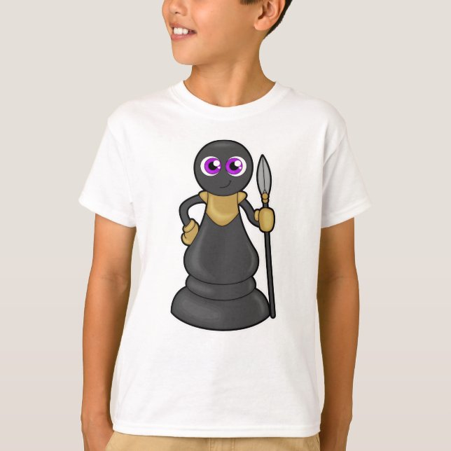 Camiseta Peça de xadrez em xadrez com lança (Frente)