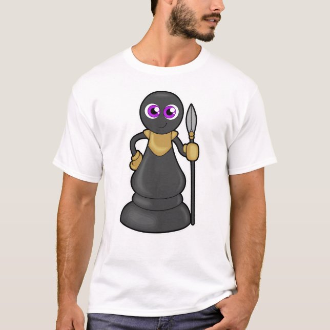 Camiseta Peça de xadrez em xadrez com lança (Frente)