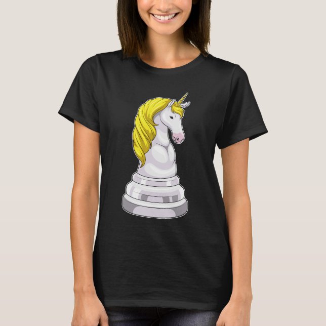 Camiseta Peça de xadrez Knight Unicorn Chess (Frente)