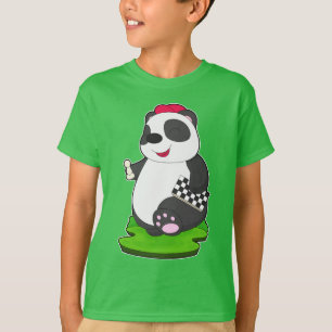 Camiseta Peça de xadrez Panda Tabuleiro de xadrez
