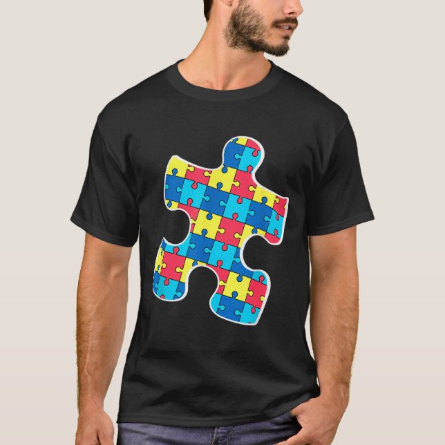 Camiseta Peça do Quebra-cabeça do Autismo Conscientização d (Frente)