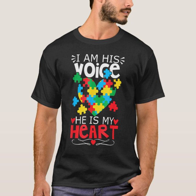Camiseta Peça do Quebra-Cabeça do Autismo Coração Eu Sou Su (Frente)