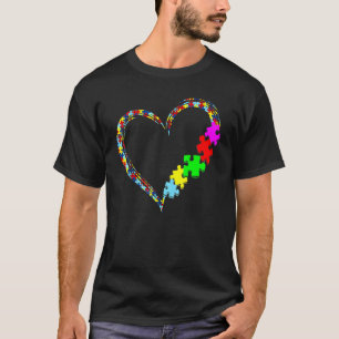 Camiseta Peça do Quebra-Cabeça do Coração do Amor Conscient