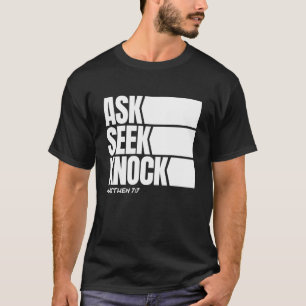 Camiseta Peça Procure Bata Mateus 77 Fé Cristã Versículo Bí