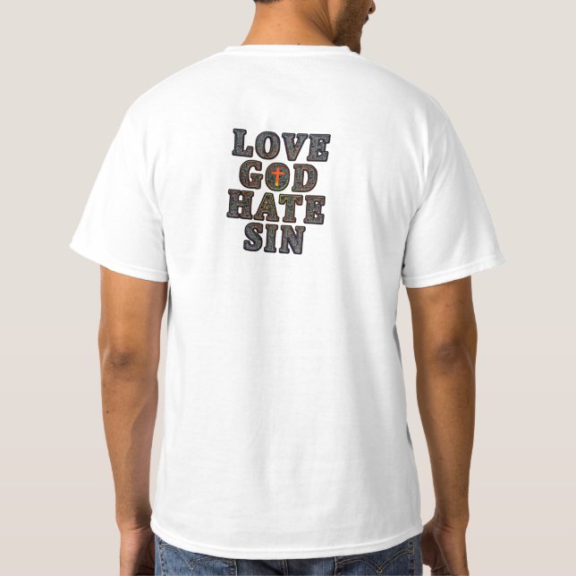 Camiseta Pecado do ódio do deus do amor (Verso)