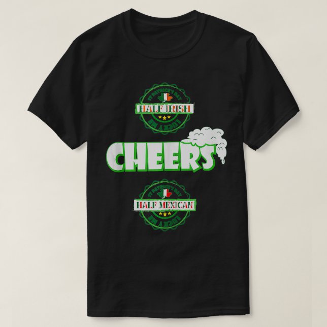 Camiseta Pecado irlandês mexicano com bandeira do trevo irl (Frente do Design)