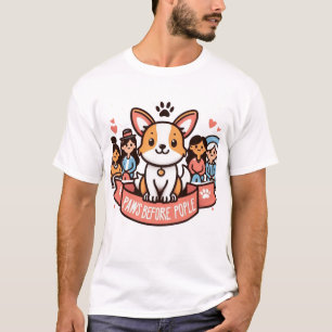 Camiseta Peças Antes Da Pessoas Engraçada Cachorro Sobre Te