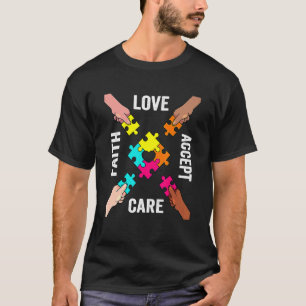 Camiseta Peças Coloridas do Quebra-Cabeça de Aceitação e Co