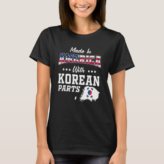 Camiseta Peças Coreanas Americanas Mapa da Coreia do Sul Ba (Frente)
