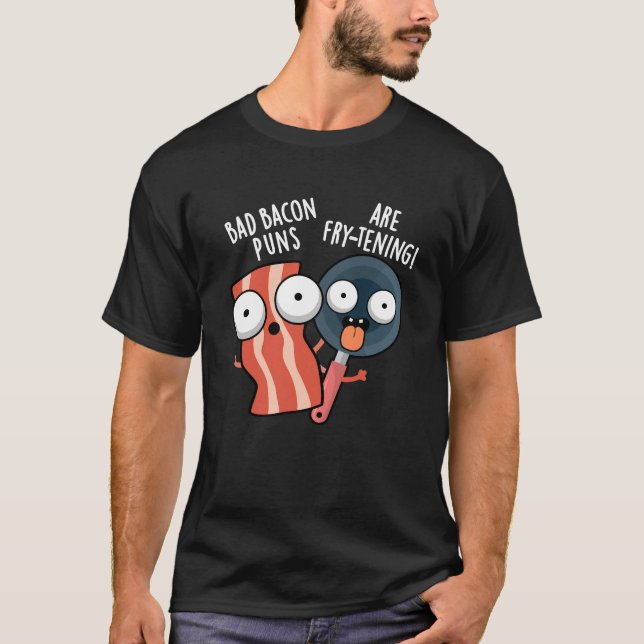 Camiseta Peças De Bacon Más São Comidas De Arranque Escuro  (Frente)