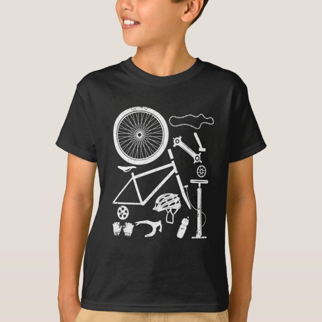 Camiseta Peças de bicicleta Descida Rider Mountain Bike Fun (Frente)