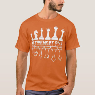 Camiseta Peças de Conselho do Jogador de Xadrez do Plano de