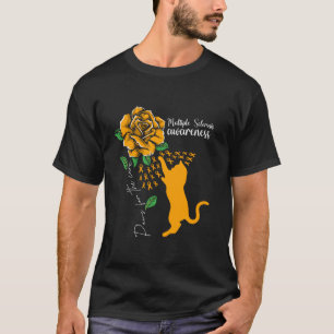 Camiseta Peças De Gato De Rosa Laranja Para Esclerose Múlti