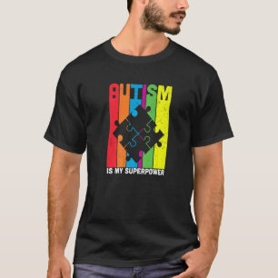 Camiseta peças de puzzle coloridas Conscientização do Autis