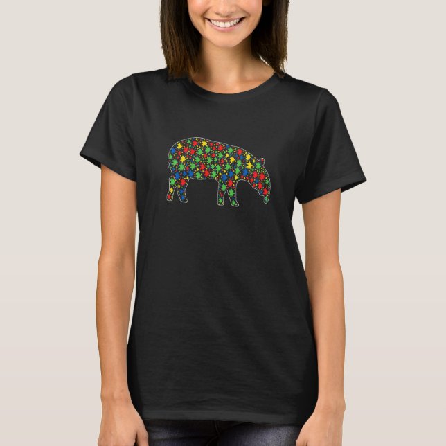 Camiseta Peças de Quebra-Cabeça de Animais Anta Conscientiz (Frente)