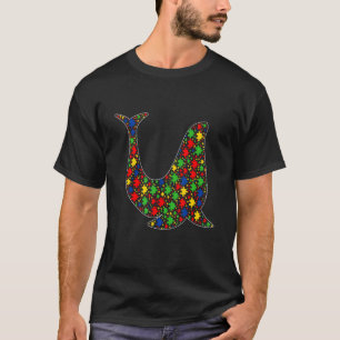 Camiseta Peças de Quebra-Cabeça de Animais Leão Marinho Con