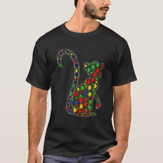 Camiseta Peças de Quebra-Cabeça de Animais Lêmures Conscien