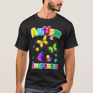 Camiseta Peças de quebra-cabeça de borboleta de conscientiz