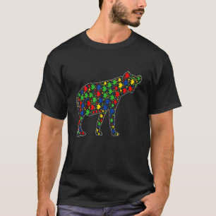 Camiseta Peças de Quebra-Cabeça de Hiena Animais Conscienti