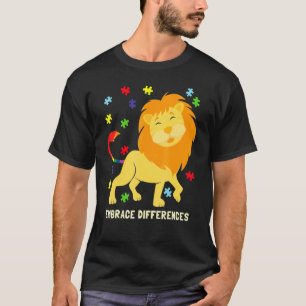Camiseta Peças de quebra-cabeça do Leão de Conscientização