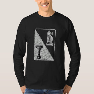 Camiseta Peças de Tabuleiro de Xadrez Vintage Carta Xeque-M