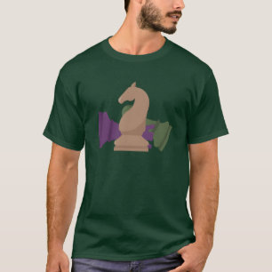 Camiseta Peças de Xadrez Antigas Cavalo Peão Rocha Amante d