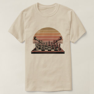 Camiseta Peças de Xadrez Cavaleiro Vintage Tendência Tabule