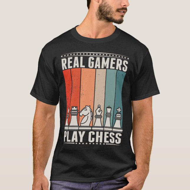 Camiseta Peças de Xadrez para jogos de Conselho Chess (Frente)