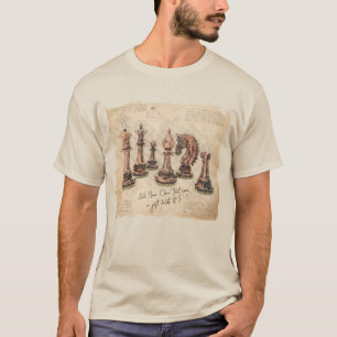Camiseta Peças De Xadrez Vintage Sketch Art. Player Gift