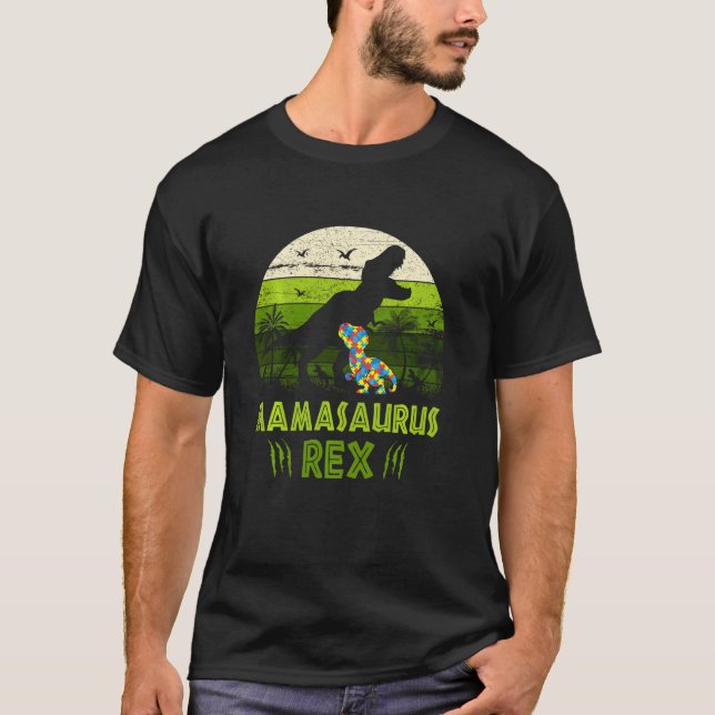 Camiseta Peças do Quebra-Cabeça Mamasaurus Rex Dinossauro C (Frente)