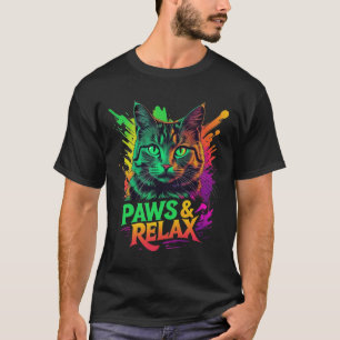Camiseta Peças e Relaxar Gato